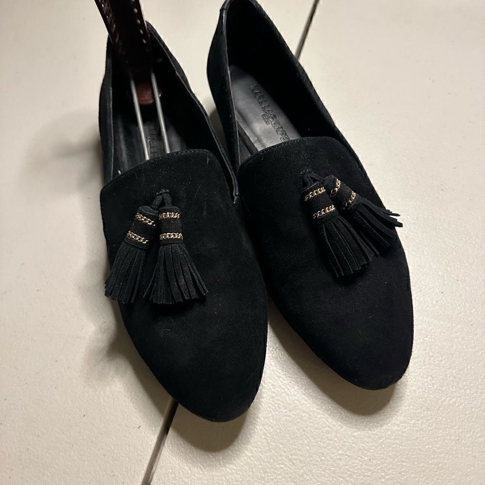 Karl Lagerfeld tassel clover flats loafer 7